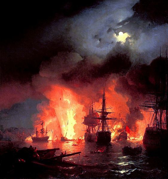 https://commons.wikimedia.org/wiki/File:Ivan_Constantinovich_Aivazovsky_-_Battle_of_%C3%87esme_at_Night.JPG