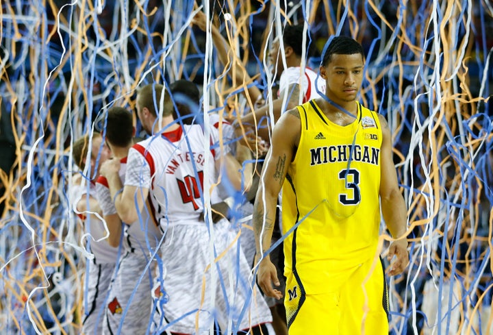 The Louisville Cardinals celebrate their victory over the the Michigan Wolverines in the 2013 NCAA championship basketball game.