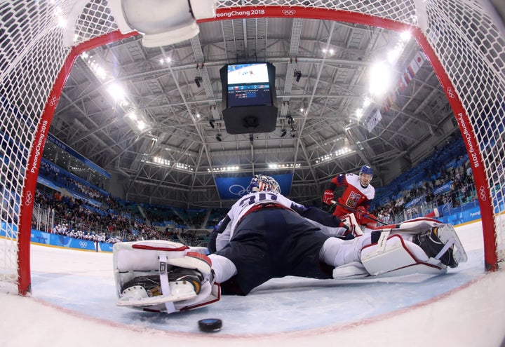 Petr Koukal of the Czech Republic scores the winning goal in a shootout past U.S. goalie Ryan Zapolski.