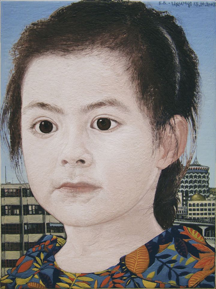«Πορτρέτο Μικρής Uigur» (2008). Λάδι σε καμβά, 12,5 x 9 εκ.