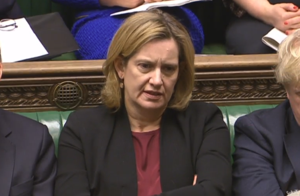 Home Secretary Amber Rudd in the House of Commons