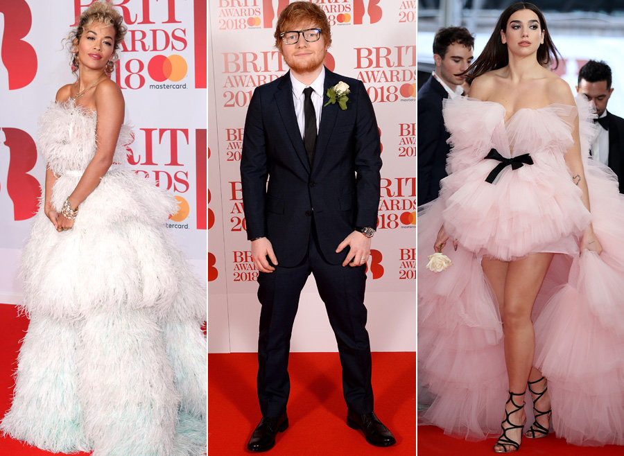 <strong>Rita Ora, Ed Sheeran and Dua Lipa on the Brits red carpet</strong>