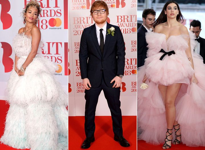 Rita Ora, Ed Sheeran and Dua Lipa on the Brits red carpet