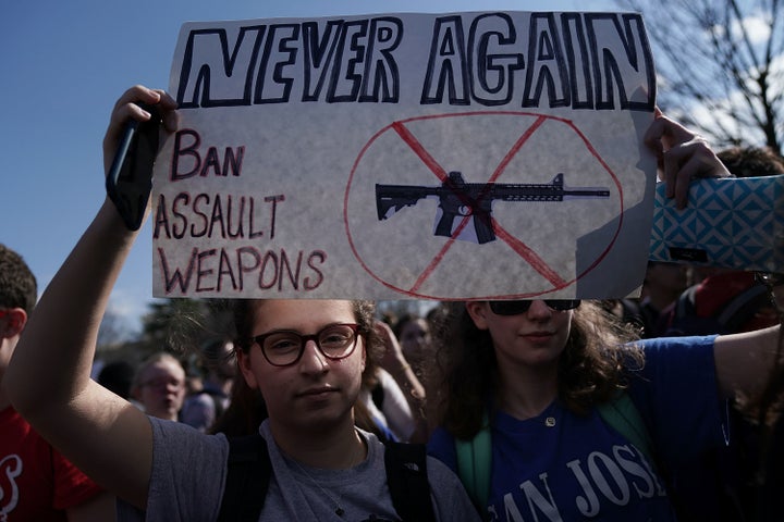 Students protest against gun violence on Feb. 21, 2018, in Washington, D.C.