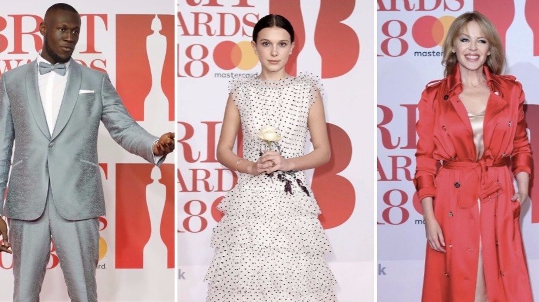 Kylie Minogue and Millie Bobby Brown Stand Out on the BRIT Awards Red Carpet