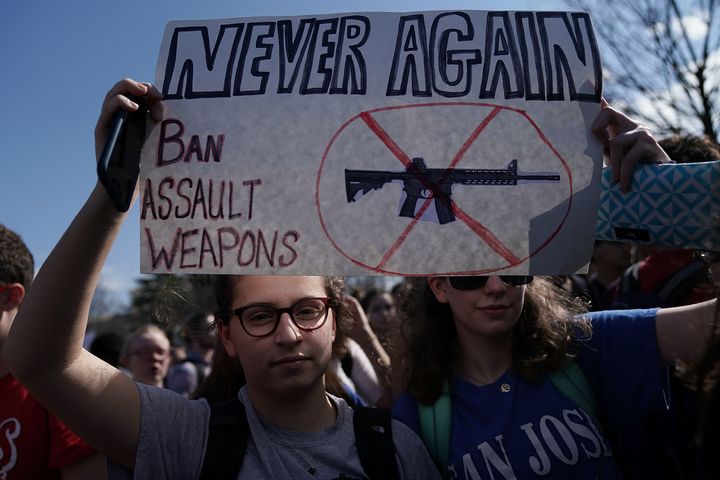 Students participate in a protest against gun violence Feb. 21, 2018, on Capitol Hill in Washington, D.C.
