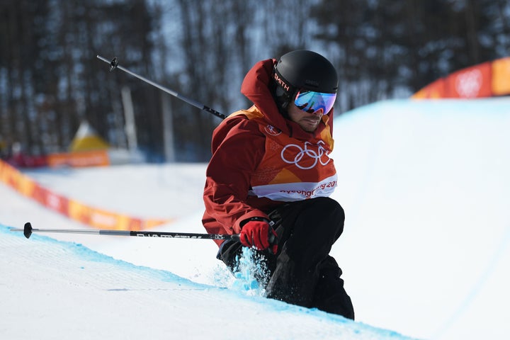 Kevin Rolland crashes into the lip of the halfpipe.