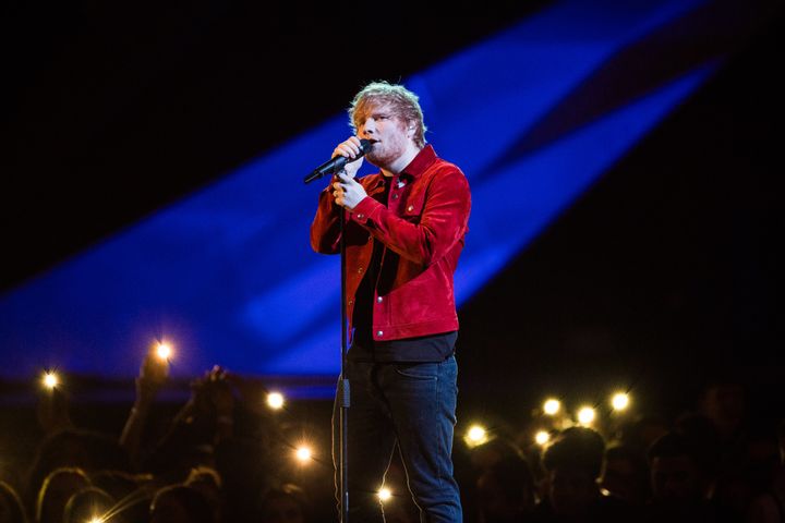 Ed performing at the Brits