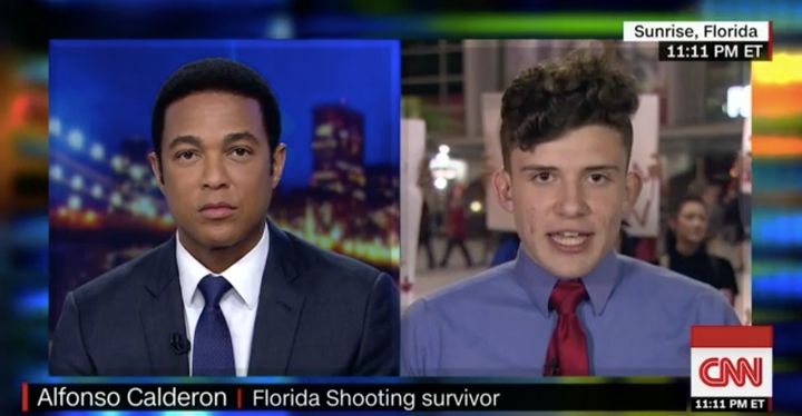 Alfonso Calderon (right) speaks with CNN's Don Lemon about the president's ideas to prevent school shootings.