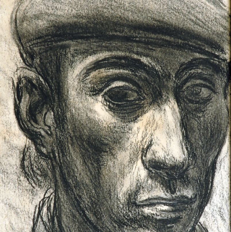 Γιάννης Μόραλης, «Αυτοπροσωπογραφία» (μέσα δεκαετίας 1930). Κάρβουνο και μολύβι σε χαρτί, 15,5x13 εκ. 