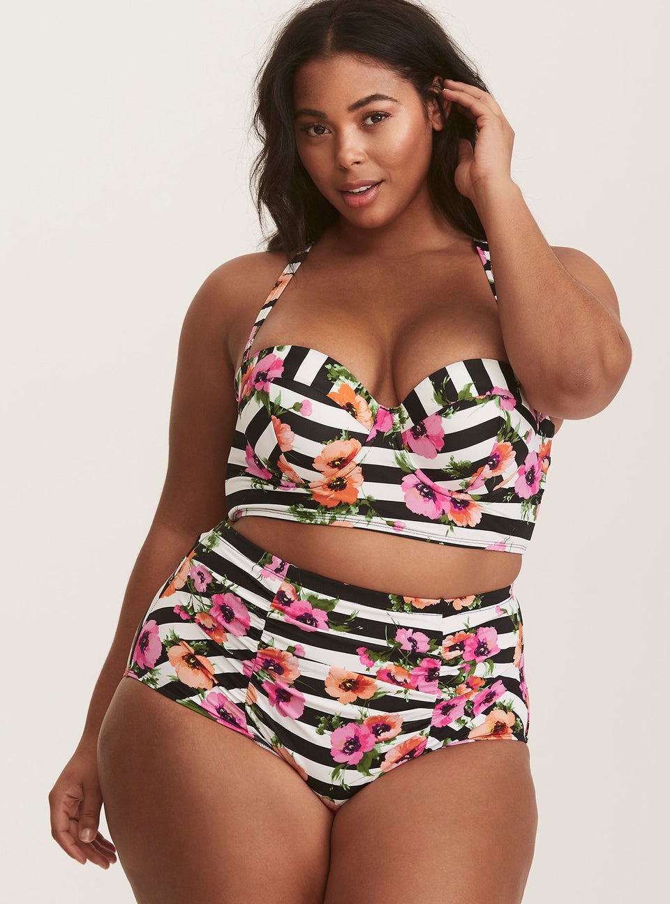 Plus Size - Black Caged Push-Up Balconette Bikini Top - Torrid