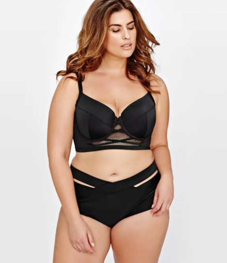 Long-Line Underwire Plus-Size Bralette Swim Top