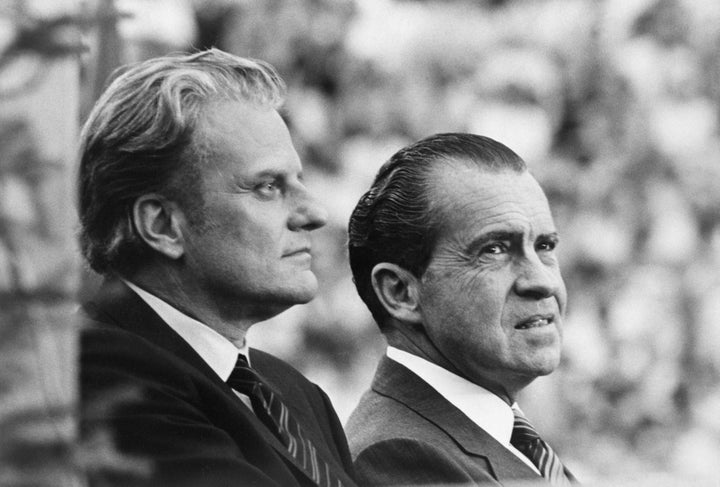 President Richard Nixon (right) with evangelist Billy Graham in 1970.