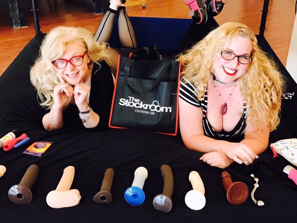 Manta poses with porn actress Nina Hartley. Increasingly, Manta says she serves as a liaison between the sex and cannabis industries.
