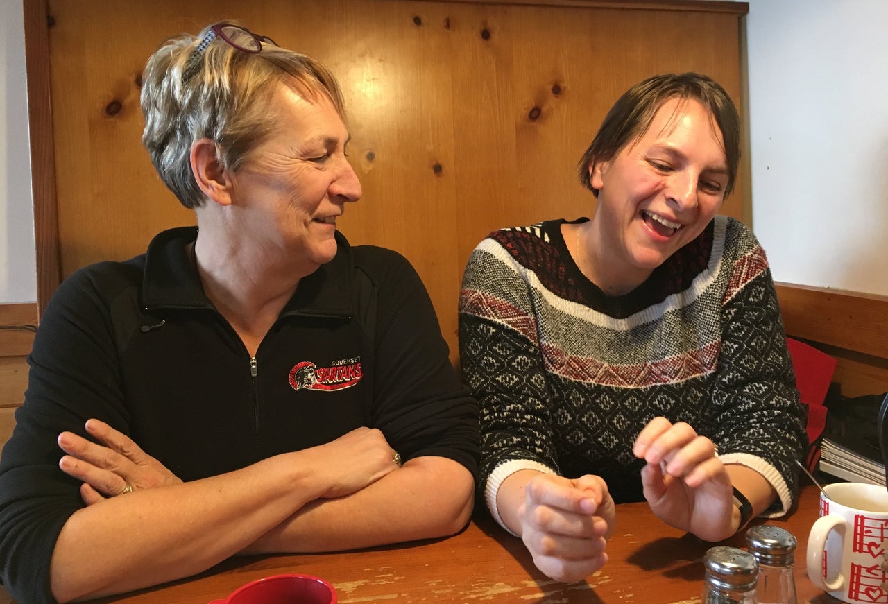 Patty Schachtner, left, and her daughter, Pattie, at Not Justa Cafe in New Richmond, Wis. Schachtner, a Democrat, won a special election to the Wisconsin state Senate in January.