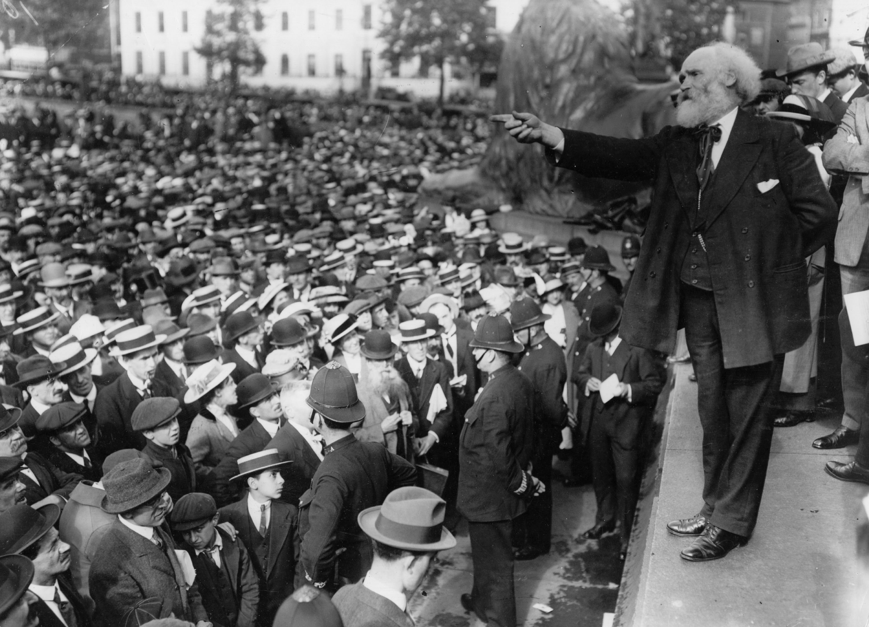 Keir Hardie addressing a crowd.