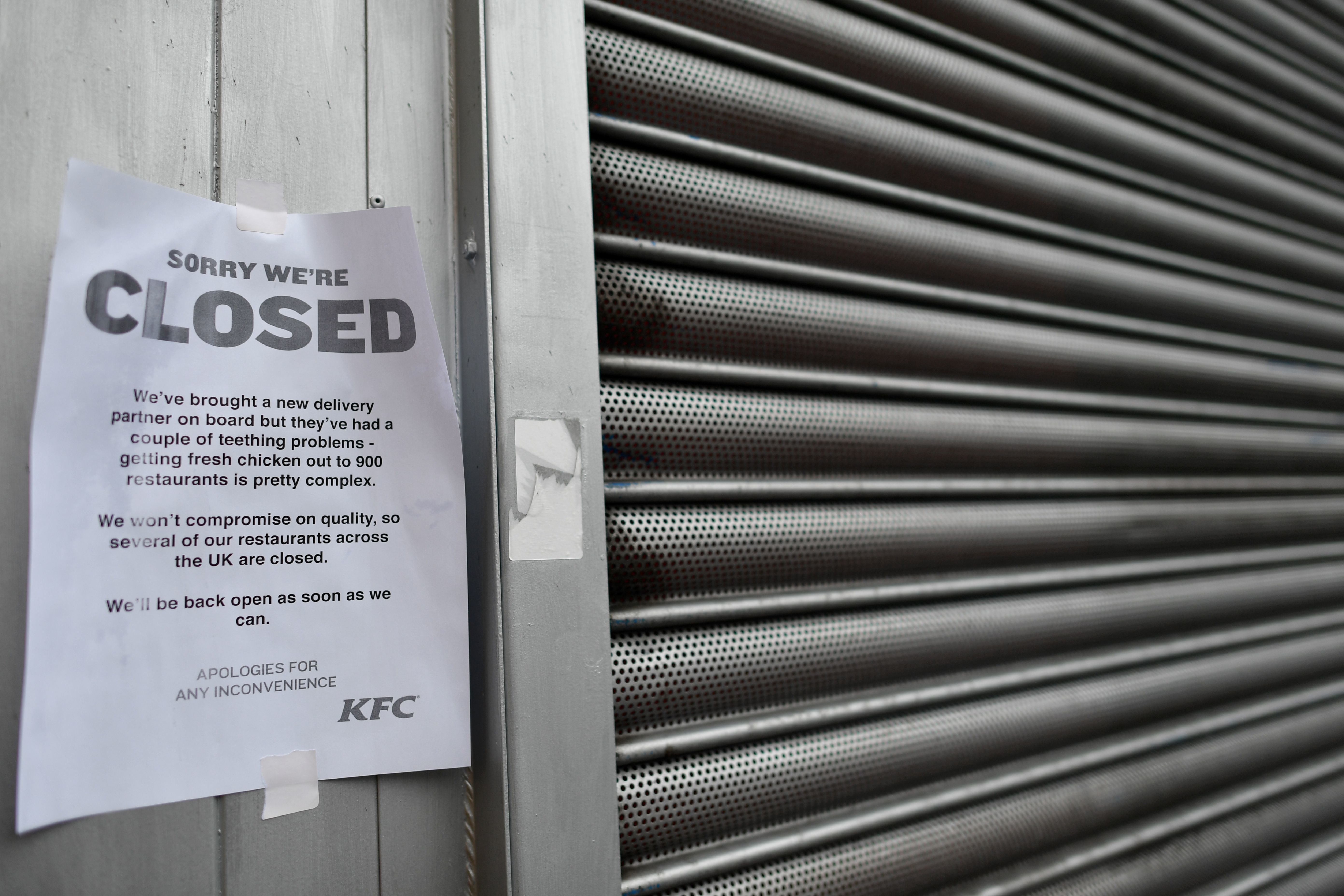 <strong>KFC closed the majority of its outlets in the UK over a chicken shortage this week</strong>