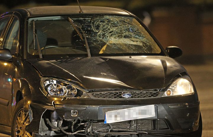 A black Ford Focus which was found abandoned a short time after the hit-and-run