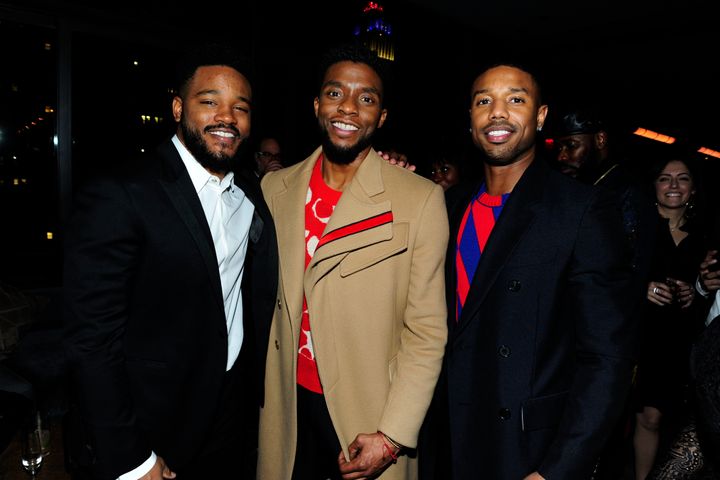 "Black Panther" has made headlines for its box-office pull with director Ryan Coogler (left) and a mostly black cast including Chadwick Boseman and Michael B. Jordan.