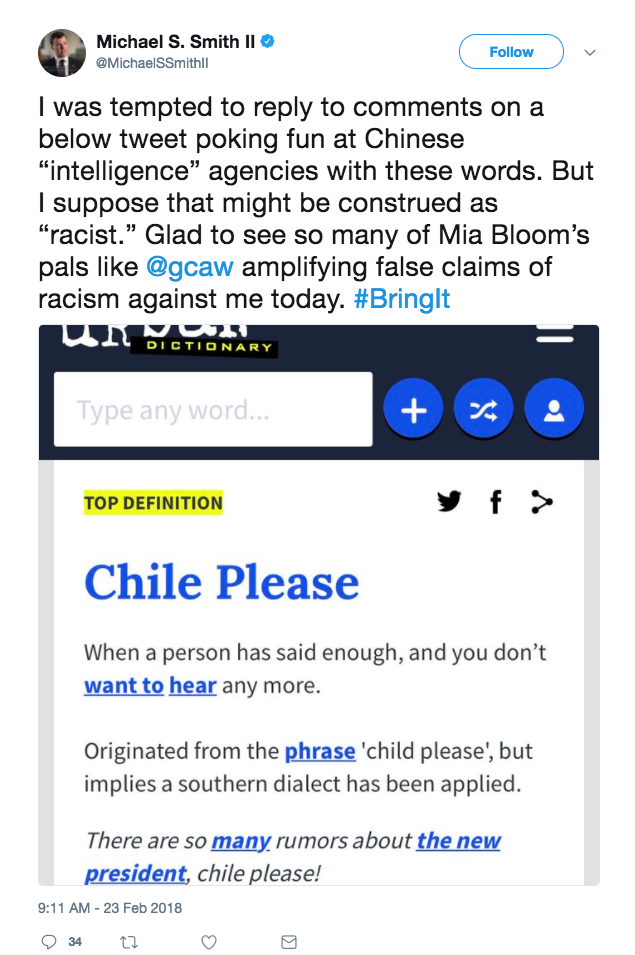 Another tweet from Smith, referring to his original comments.