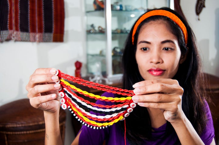 An example of an Ifugao beaded hairpiece.