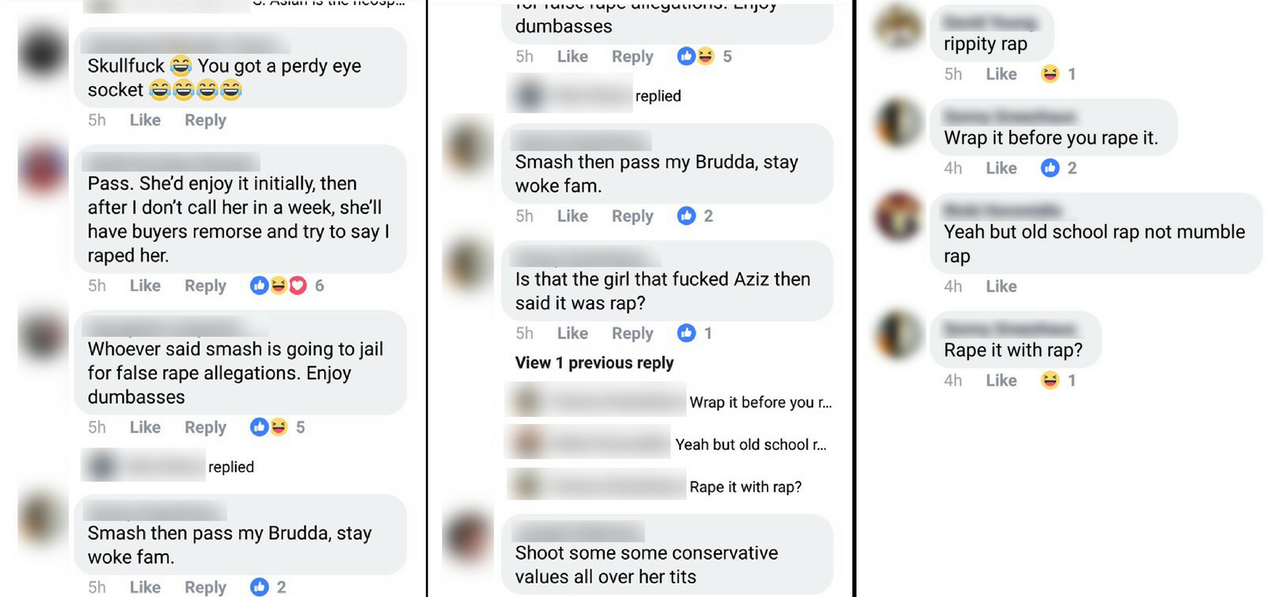 "Shoot some conservative values all over her tits," one commenter wrote.