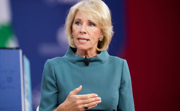 Education Secretary Betsy DeVos speaks at the Conservative Political Action Conference on Feb. 22, 2018.