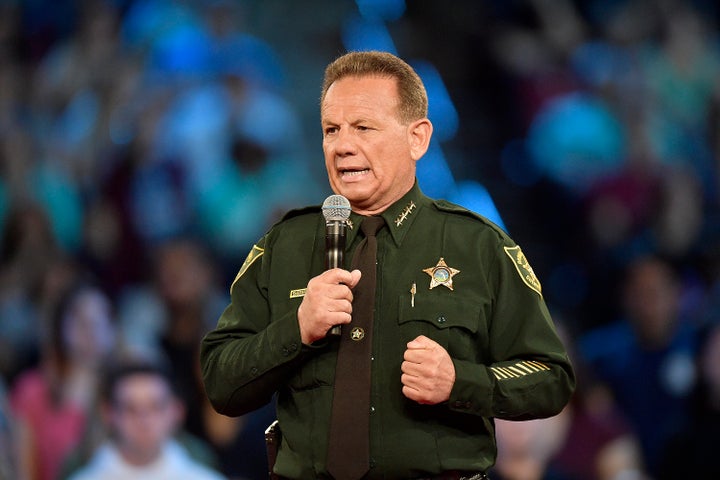 Broward County Sheriff Scott Israel speaks before the start of a CNN town hall meeting on Feb. 21 at the BB&T Center, in Sunrise, Florida.