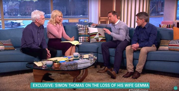 Simon Thomas appeared on 'This Morning' to discuss his wife's death