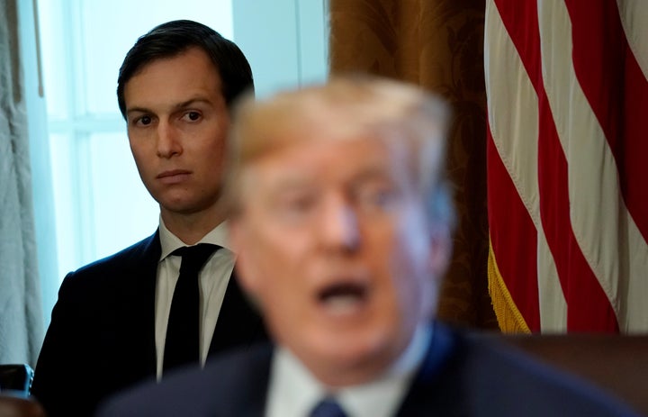 White House senior adviser Jared Kushner sits behind U.S. President Donald Trump during a Cabinet meeting on Nov. 1, 2017.&nb