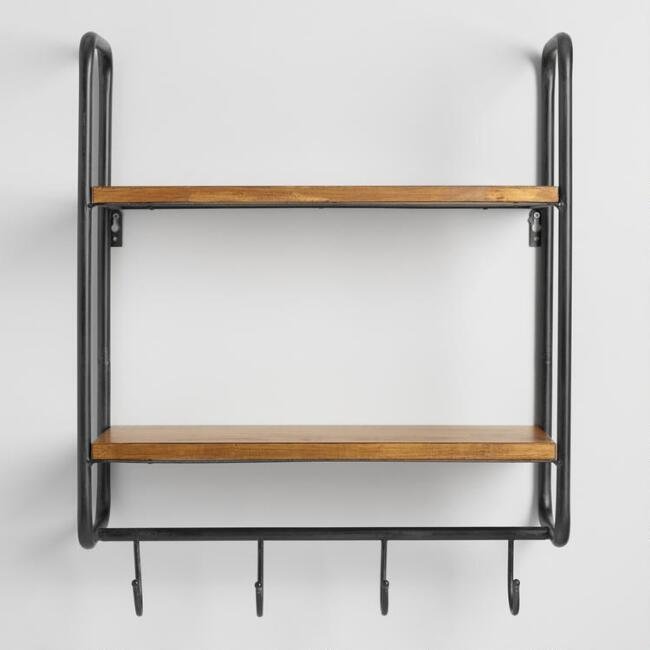 15 Functional Wall Shelves You Need In Your Tiny Apartment Metal And Wood 2 Shelf Wall Storage