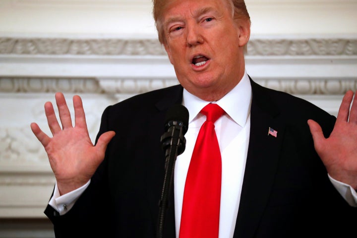 U.S. President Donald Trump holds a discussion about school shootings with state governors from around the country at the White House on Feb. 26, 2018.