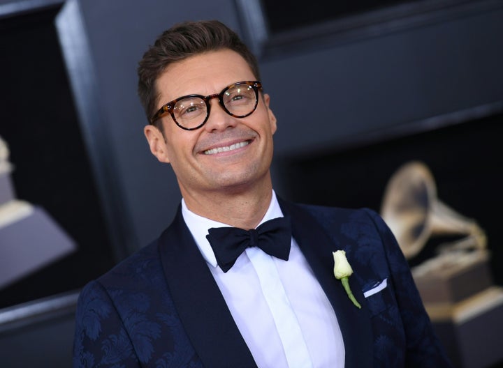 Ryan Seacrest arrives for the 60th Grammy Awards on Jan. 28, 2018, in New York.