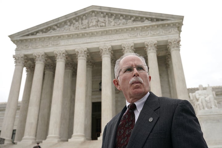 Plaintiff Mark Janus in front of the U.S. Supreme Court after a hearing on Feb. 26, 2018.