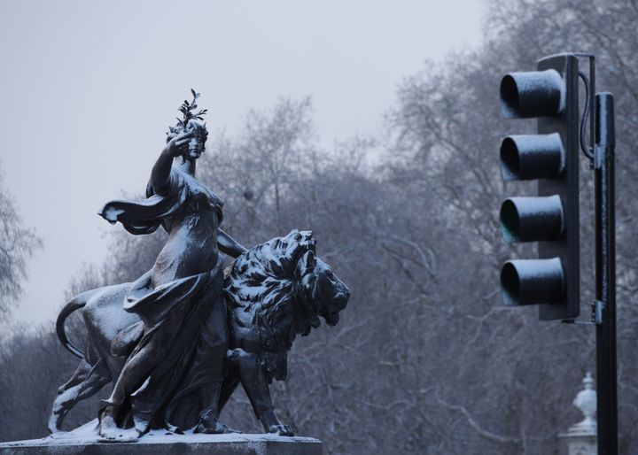 A section of the Victoria Memorial outside Buckingham Palace 
