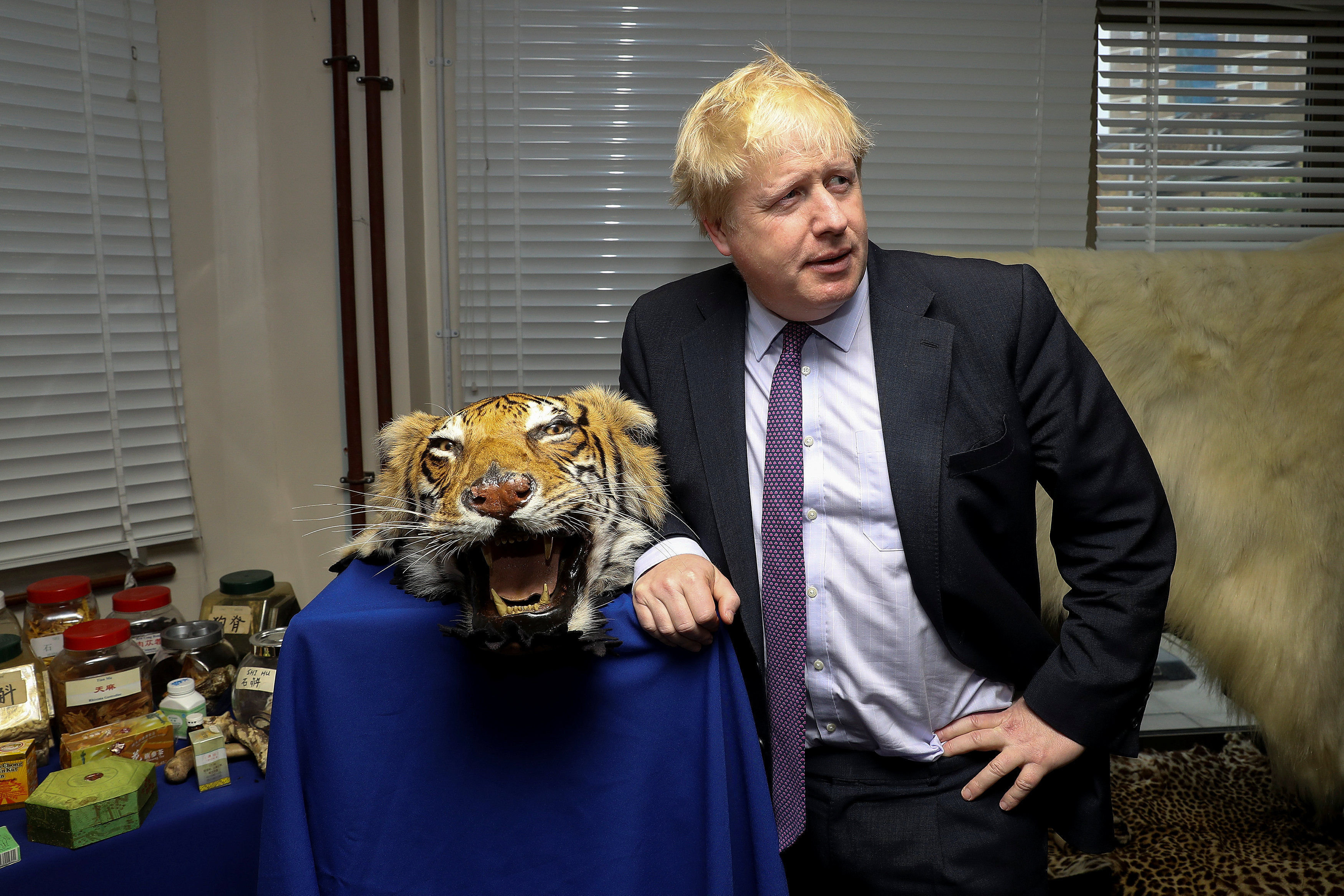 <strong>Johnson on a recent trip to the&nbsp;Metropolitan Police Wildlife Crime Unit.</strong>