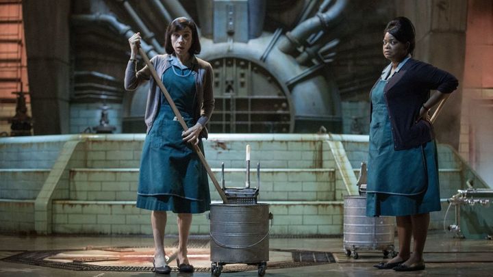 Elisa (Hawkins) and Zelda (Octavia Spencer), two women who clean at a top-secret research facility.