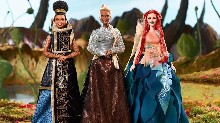 Mattel’s Barbie-style dolls of Mindy Kaling, Oprah Winfrey, and Reese Witherspoon’s characters in "A Wrinkle in Time." 
