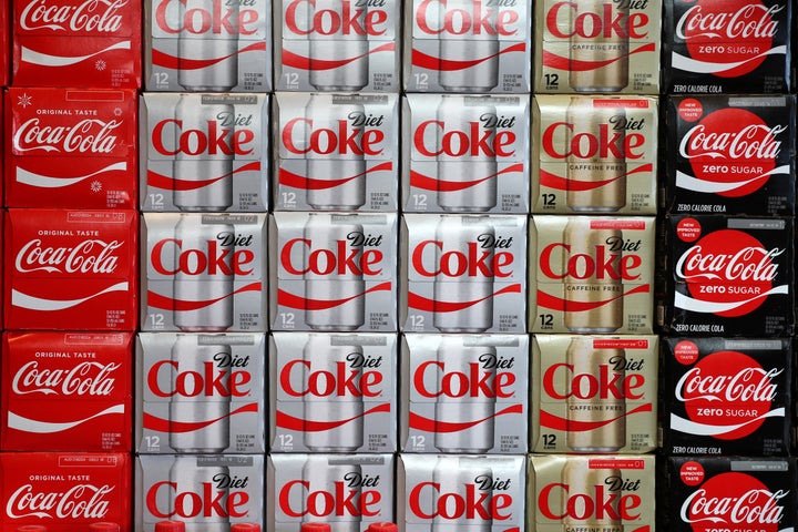 Boxes of Coca-Cola are seen at a grocery store in Los Angeles, California on November 21, 2017. (REUTERS/Lucy Nicholson)