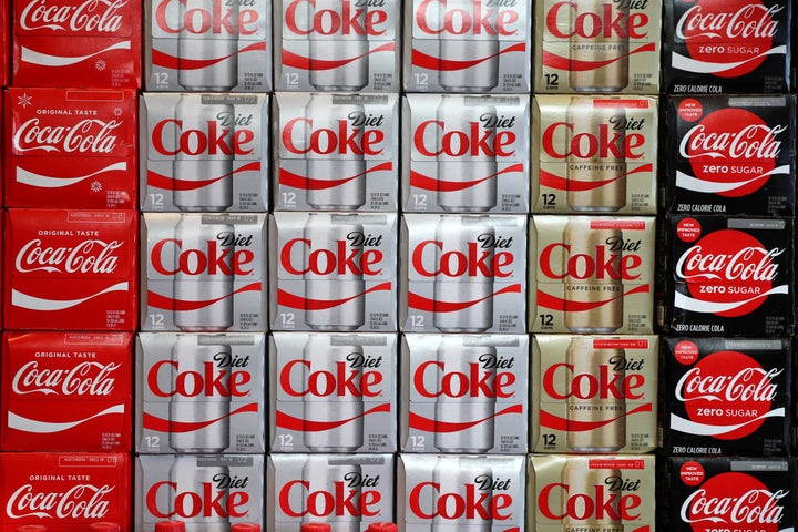 Boxes of Coca-Cola are seen at a grocery store in Los Angeles, California on November 21, 2017. (REUTERS/Lucy Nicholson)