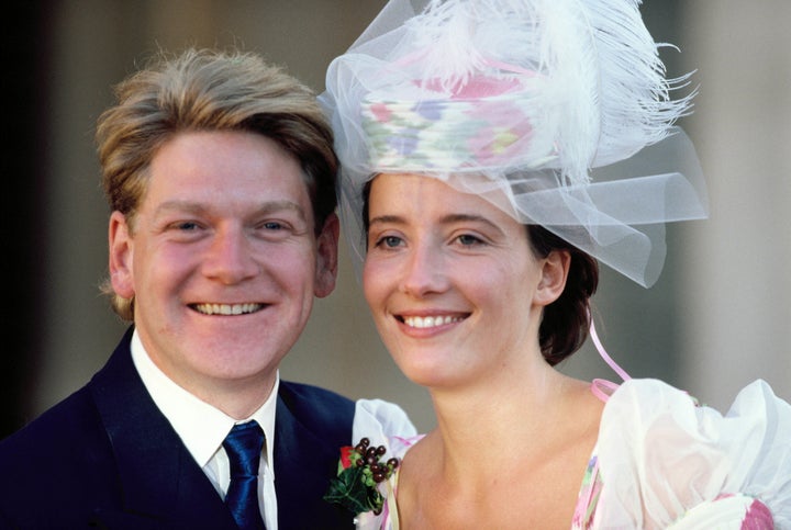 Kenneth Branagh y Emma Thompson el día de su boda, en 1989.