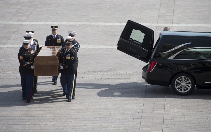 Graham's casket arrives at the U.S. Capitol.