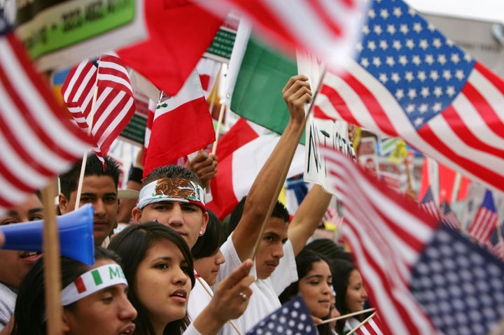 Students in Los Angeles march to City Hall on April 15, 2006, to oppose HR 4437, sponsored by Rep. Jim Sensenbrenner (R-Wis.), which called for increased militarization of the border and criminalization of undocumented people and anyone assisting them.