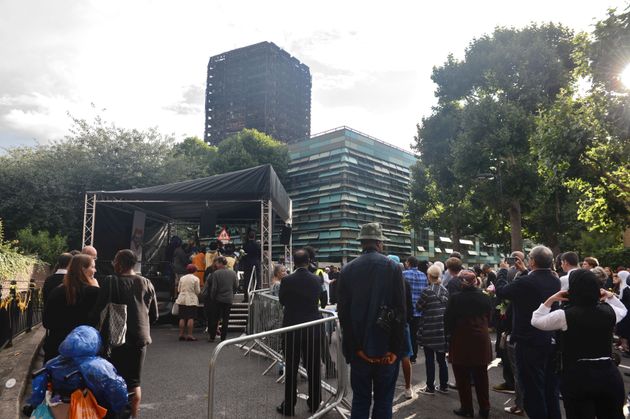 A vigil near Grenfell Tower in London.