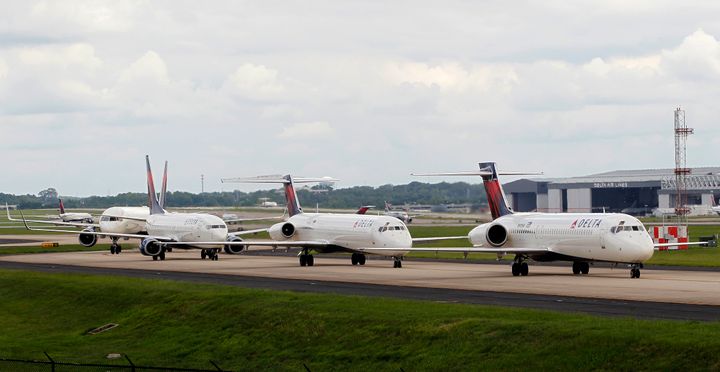 Delta airliners at Hartsfield Jackson Atlanta International Airport in Georgia on Aug. 8, 2016.