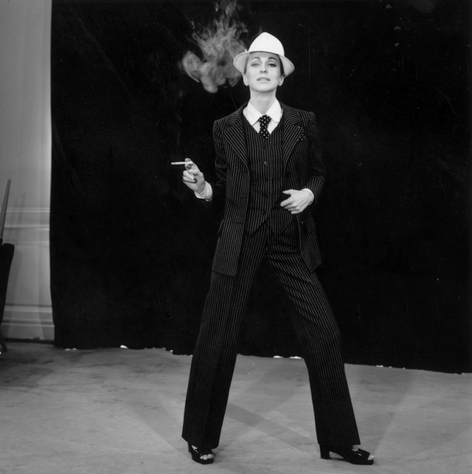 first woman to wear a suit