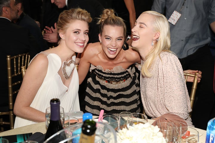 Greta Gerwig, left, Margot Robbie and Saoirse Ronan at the 23rd annual Critics' Choice Awards on Jan. 11 in Santa Monica, California.