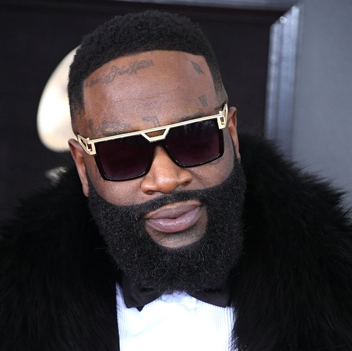 Rick Ross at the Grammy Awards on Jan. 28. He's reportedly on a heart-and-lung machine at a Florida hospital.