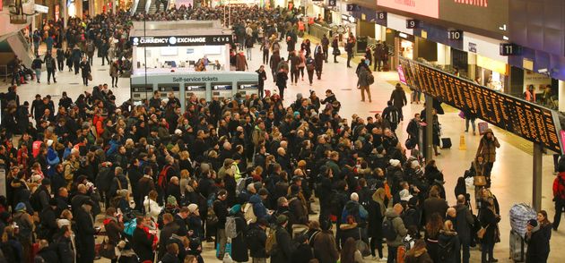 Scenes at London Waterloo on Friday night