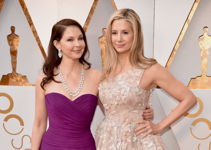 Ashley Judd and Mira Sorvino arrive for the 90th Annual Academy Awards.